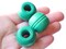 5 25mm Round Green Wood Beads Vintage Macrame Large Hole Beads